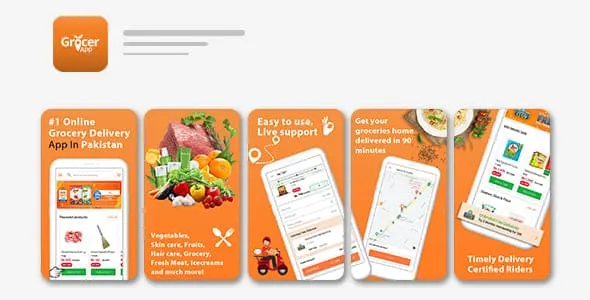 grocery app store screenshots