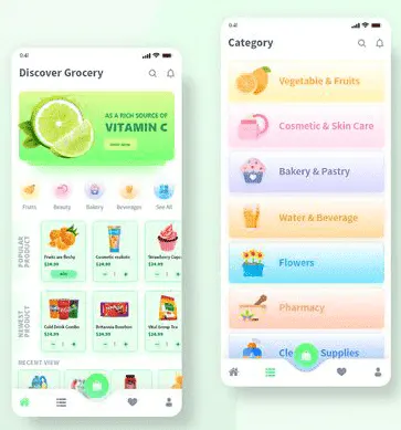 search and item catalog of grocery apps