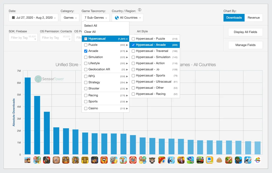 sensortower game taxonomy